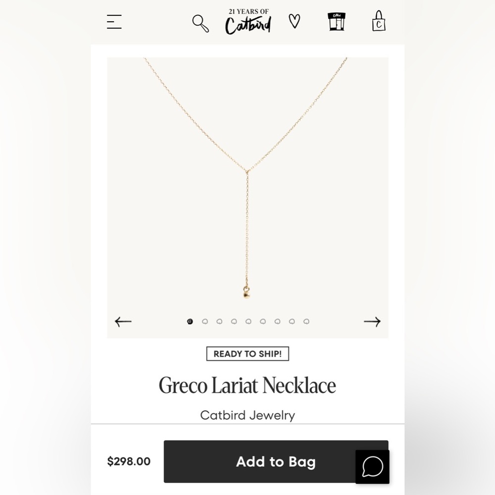 Catbird jewelry Greco Lariat Necklace